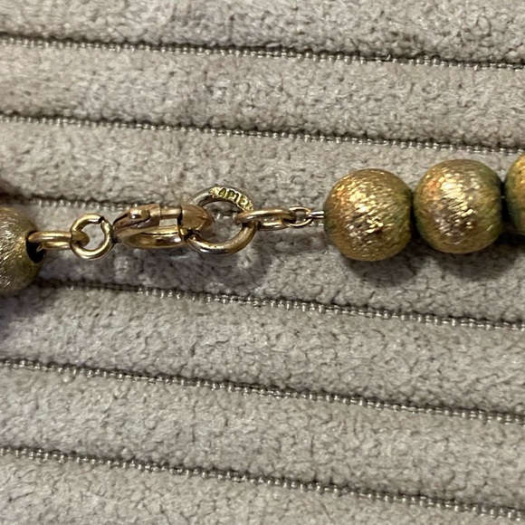 Napier 1/20 12KT GF RARE Vintage Brushed Bead Necklace - Picture 5 of 6
